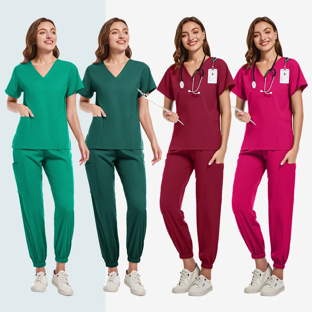 

Wholesale Scrub Uniform Women Suit Hospital Doctor Working Clothes Medical Surgical Multicolor Workwear Unisex Nurse Accessories