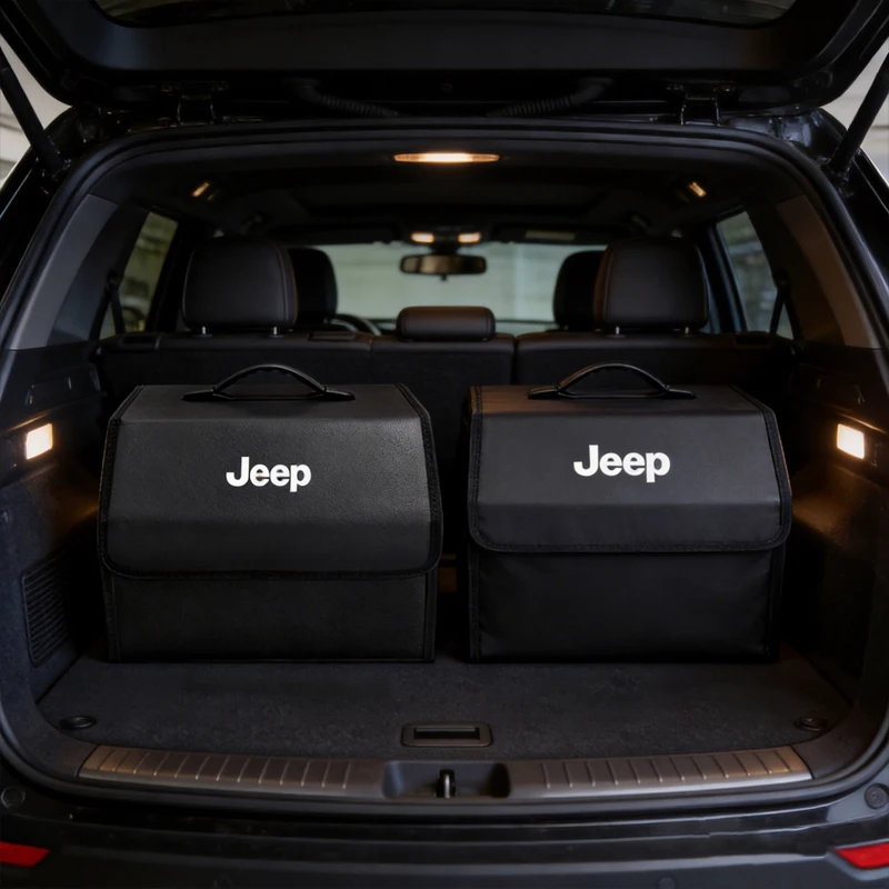 

Car Trunk Organizer Box Foldable Leather Auto Storage Bag Large Capacity For Jeep Grand Cherokee Wrangler Gladiator Valve Stem