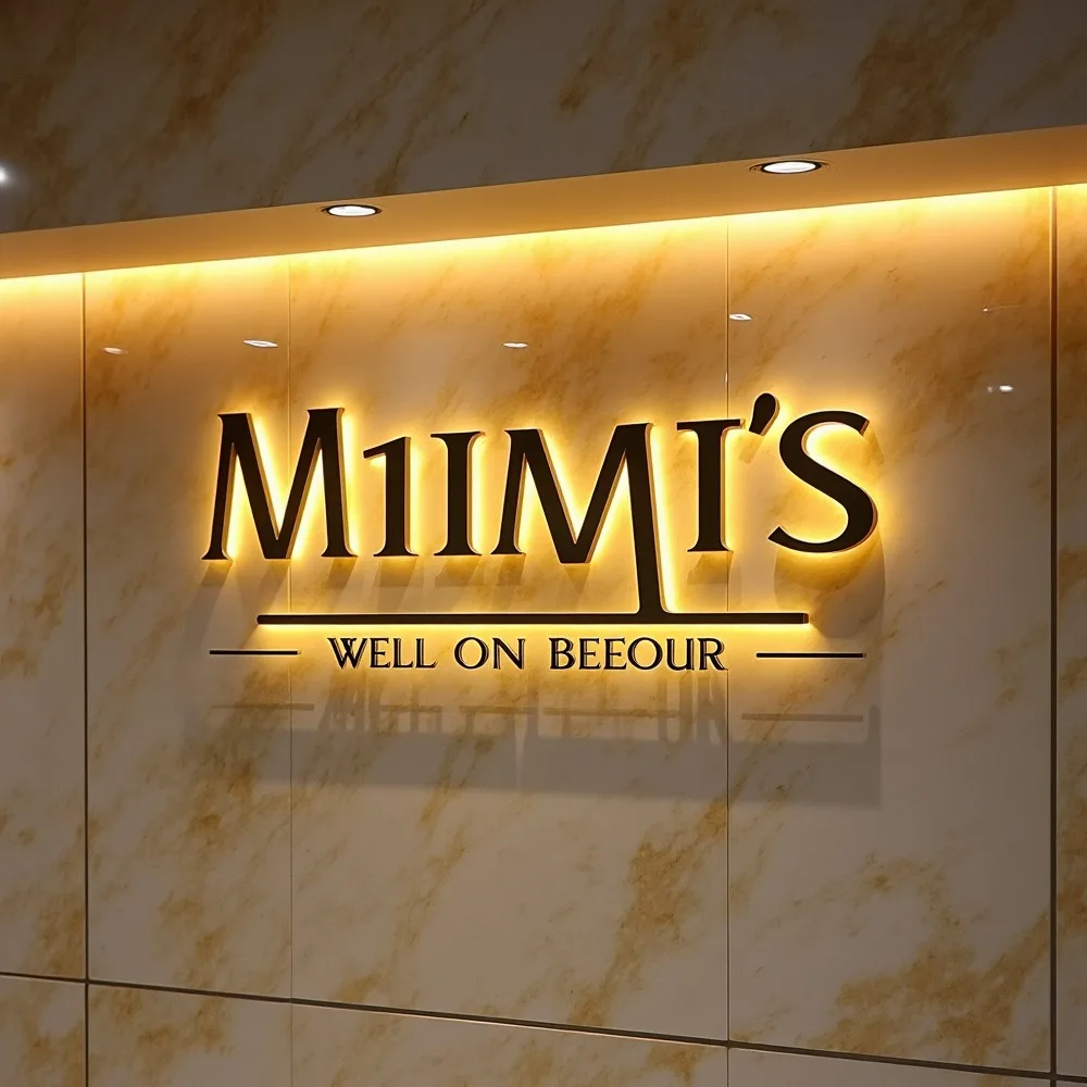 

Custom 3D LED Backlit Metal Letters Illuminated Light Up Sign for Outdoor Business Storefront Waterproof Advertising Signage