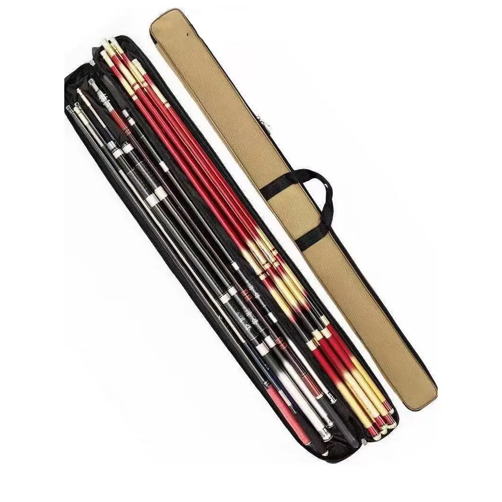 Large Capacity Fishing Rod Case Storage Two Way Zipper Hand Woven Handle Sea Rod Storage Bag Multifunctional Durable