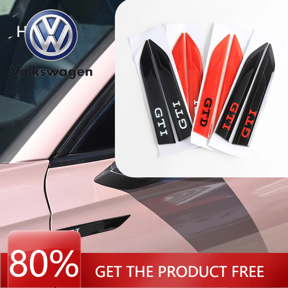 

Для VW Volkswagen Jetta MK5 Golf 2 шт. Автомобильное крыло, боковое лезвие, эмблема, наклейка, авто декоративные аксессуары для VW GTI GTD Golf 7 8 P
