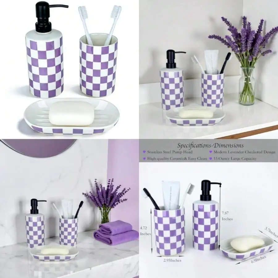 Bathroom Toothbrush Holder Set, Ceramic Soap Dispenser And Tooth Brush Holderand Soap Dish Set 3Pcs, Bathroom Accessories Sets C