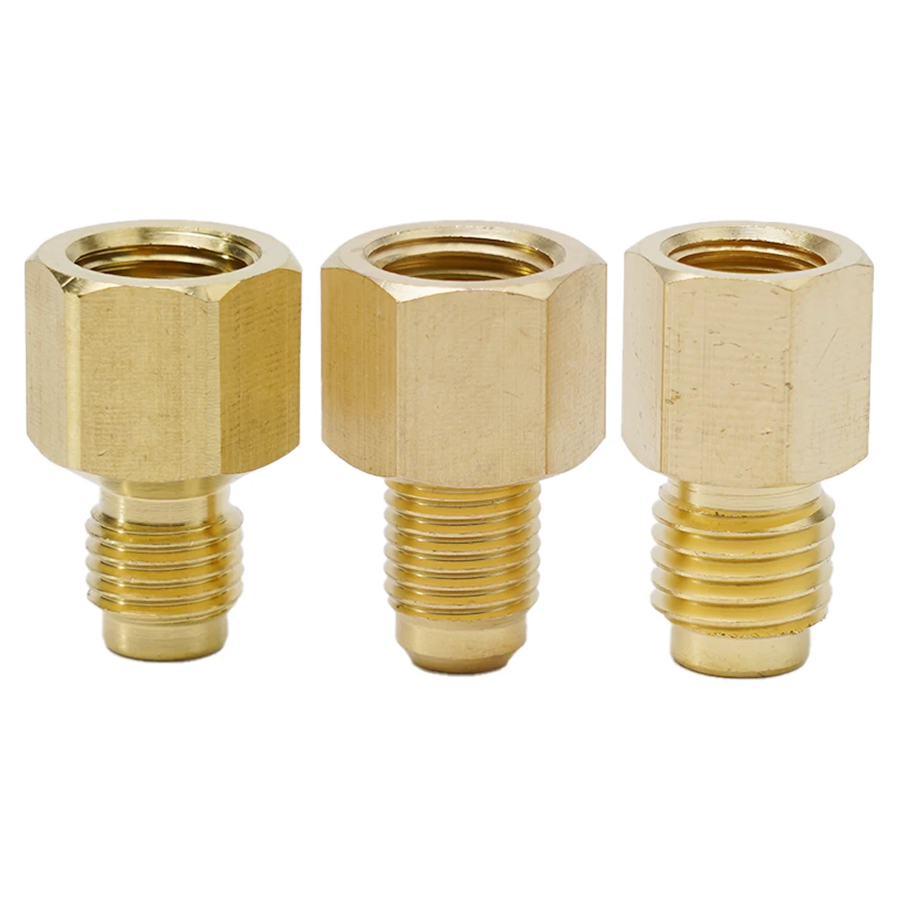 Vacuum Pump Adapter Straight System Vacuum 3PCS Brass for service Adapter For Hvac Pump for r12  Vacuum Pump Adapter