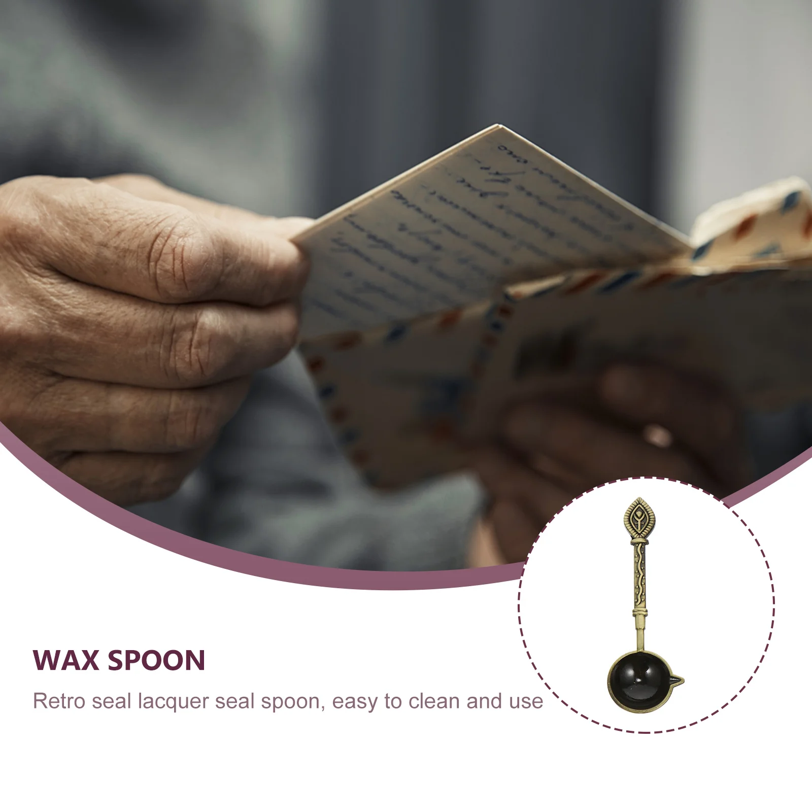 

1Pcs Wax Melting Spoon Metal Durable Retro Style for DIY Wax Seal Stamp Envelope Sealing Supplies Melting Spoon for Stamp