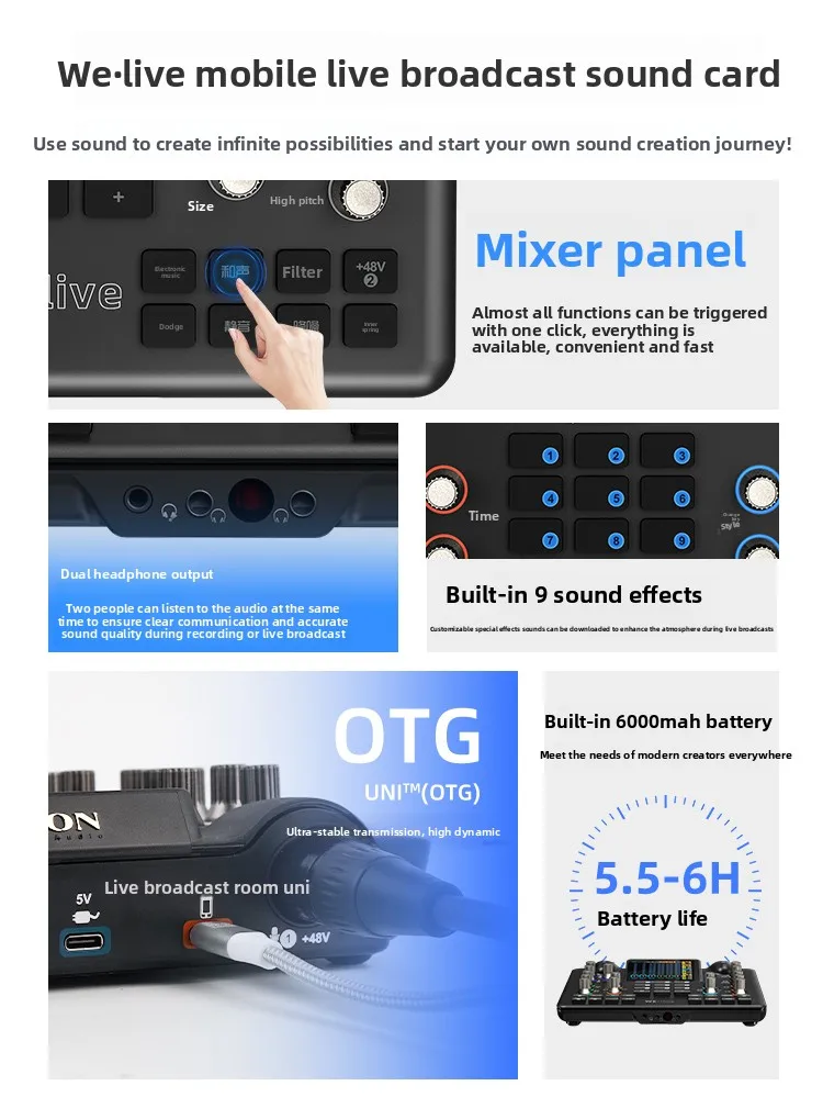 Sound Card Golive Mobile High-End Live Streaming Portable USB Go Live Pro Brand New Model