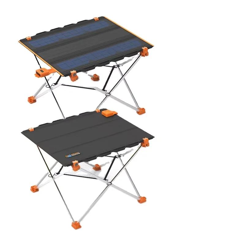 Portable foldable solar table with fast solar panels that can also be charged quickly Camping picnic table suitable for  outdoor