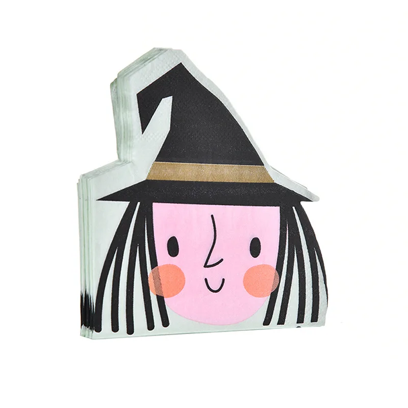 Halloween Pumpkin Witch Ghost Tissue Decoration Disposable Party Tableware Halloween Decoration Napkin