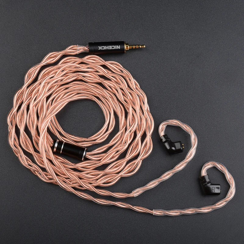 NICEHCK GCT5 Kabel Earphone 5N OCC Peningkatan Kawat Speaker Mini 3.5/2.5/4.4Mm MMCX/QDC/0.78Mm 2Pin untuk IEM Lofty Abadi S12 FD3 Pro