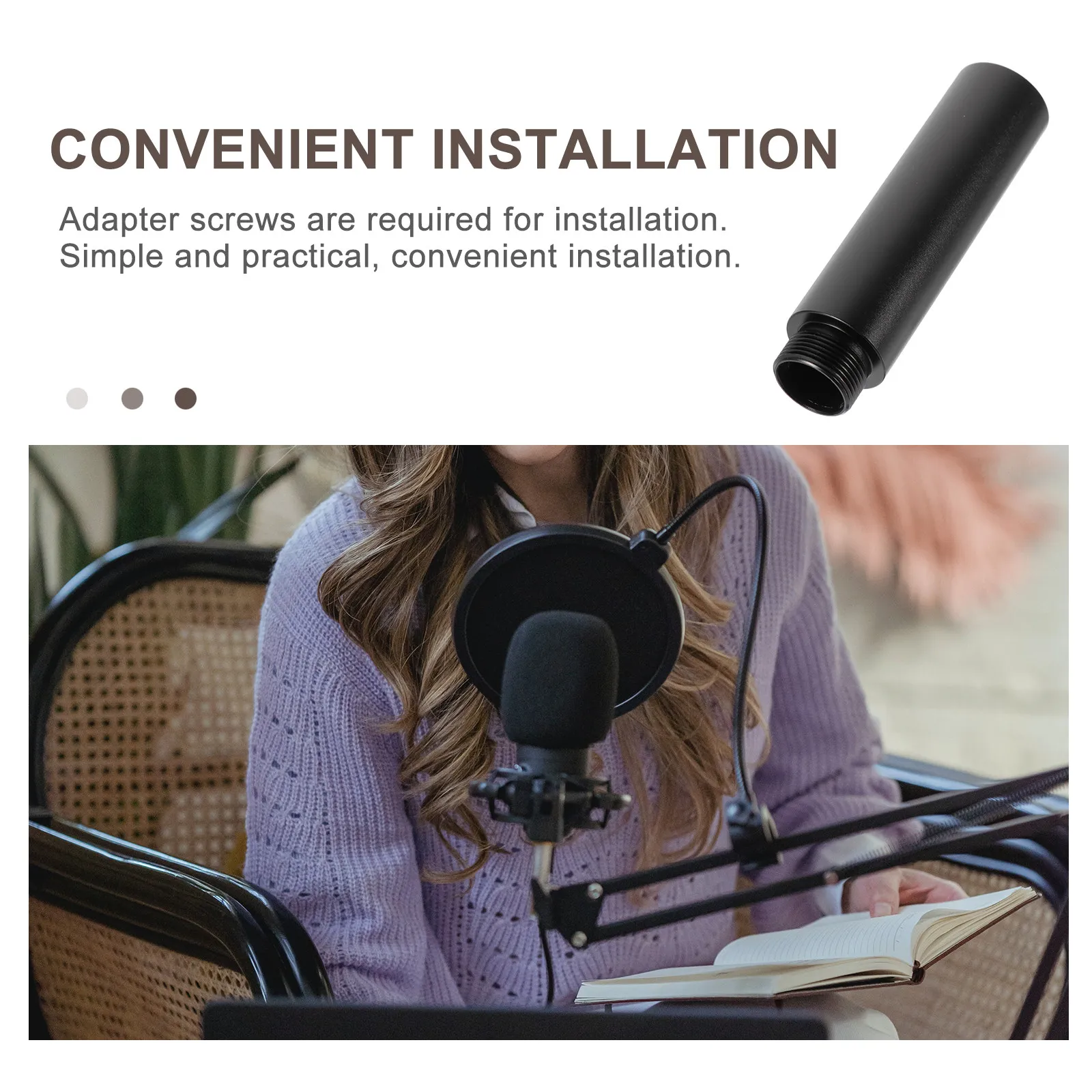 Mic Extension Tube Aluminum Alloy Professional Microphone Arm Support Extension Rod for Shock Mount Microphone Bracket Extender
