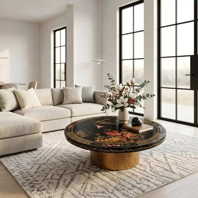 Modern and durable wooden coffee table with exquisite painting process, suitable for living room use