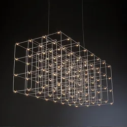 북유럽 식탁 큐브 펜던트 램프, 모던하고 심플하고 창의적인 반딧불, 프론트 데스크, 거실 LED 램프