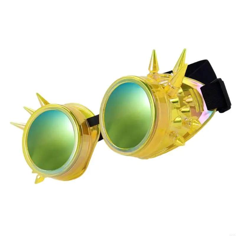 2025 Nuovi occhiali a vapore fluorescenti a più colori rivetti design gotico Maschera per viso regolabile leggera per adulti per