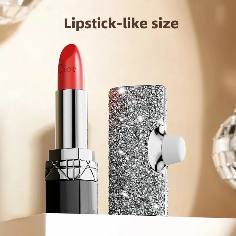 Portable Charger Bank for iPhone Type C 5000mAh Mini PowerBank With Diamond Elements Emergency External Battery for iPhone15 image 2