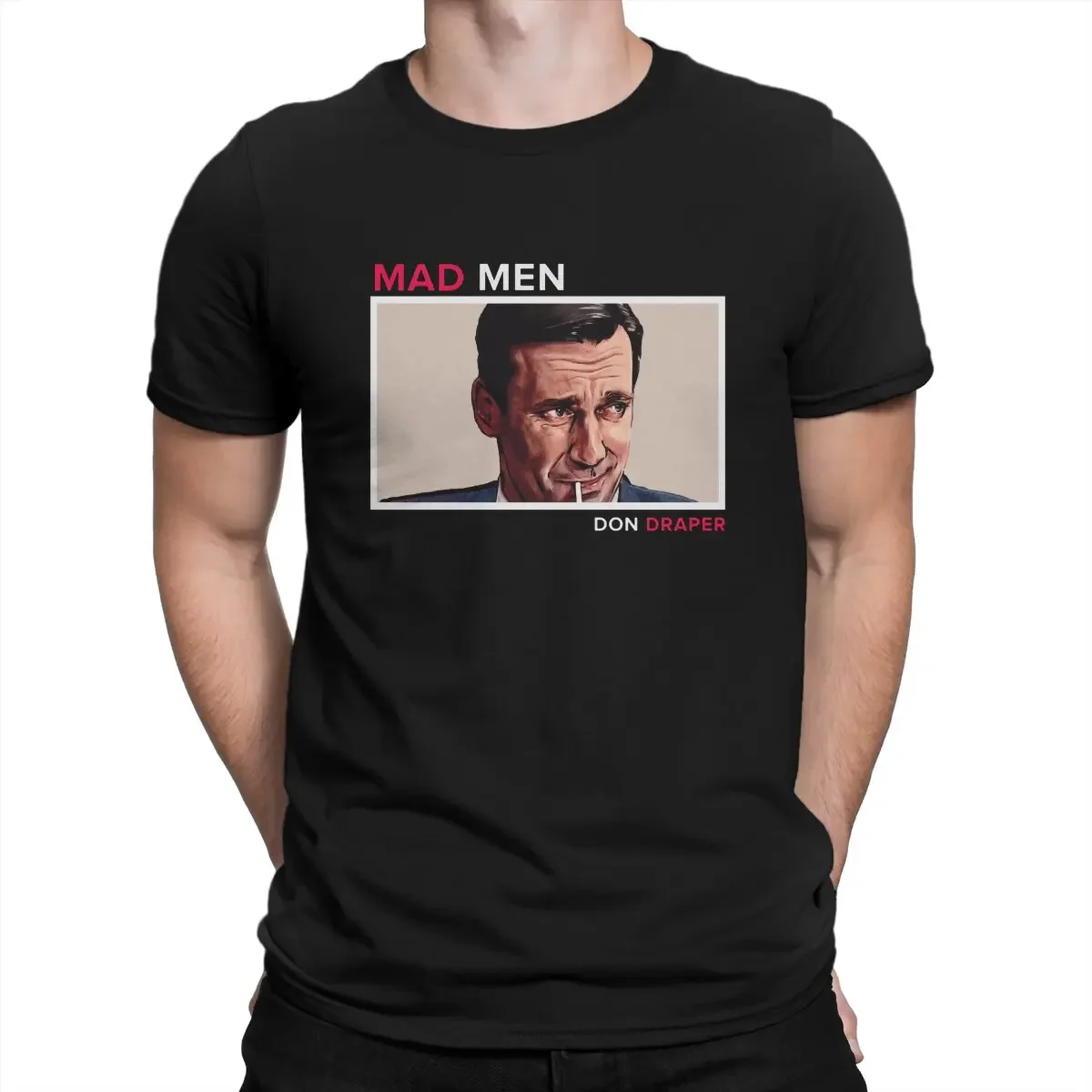 Don Draper T-Shirt for Men Mad Men TV Funny Pure Cotton Tee Shirt Crewneck Short Sleeve T Shirt Graphic Clothes