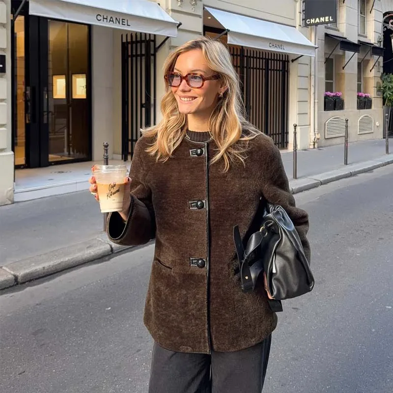 

YENKYE осенне-зимняя теплая куртка, пальто для женщин, уличная одежда с длинными рукавами и круглым вырезом, верхняя одежда