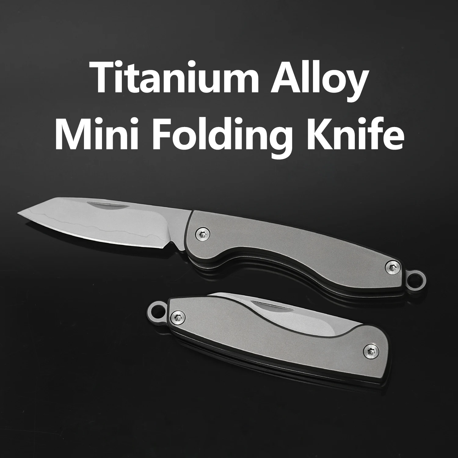 Titanium alloy mini folding knife pocket express knife Vg10 blade fixed blade knife durable gray