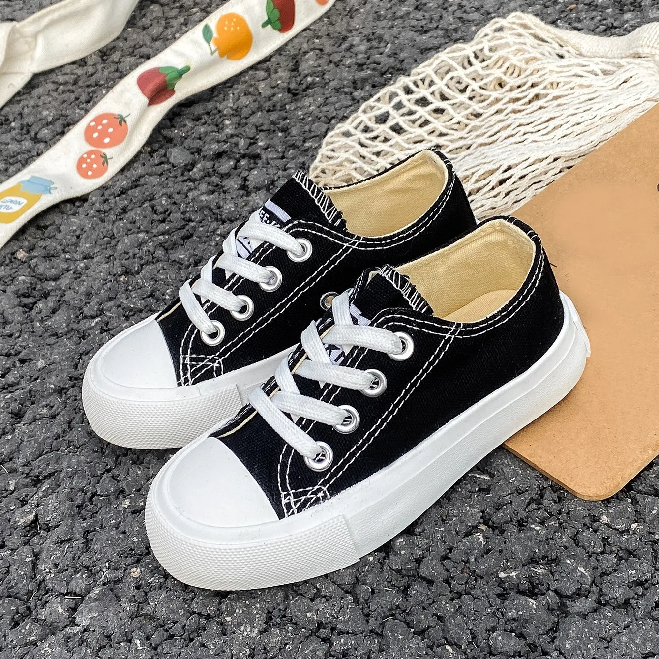 5058Fashionable Spring and Autumn Breathable Children\'s Canvas Shoes Soft Sole Boys and Girls\' Shoes Versatile Children\'s Cloth