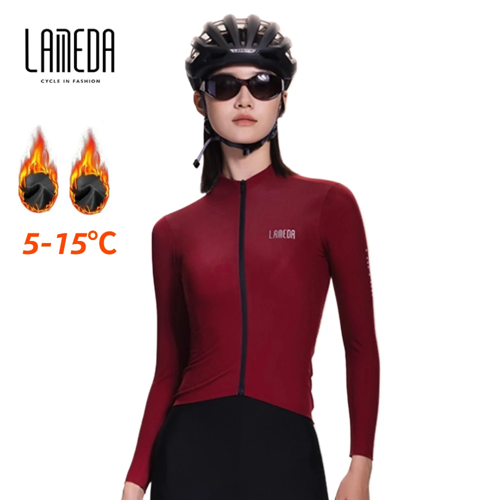 

Lameda Women's Winter Cycling Top, Pro Tight-fitting Warm Fabric, High-quality Warm Cycling Jersey, Soft And Pro Fit