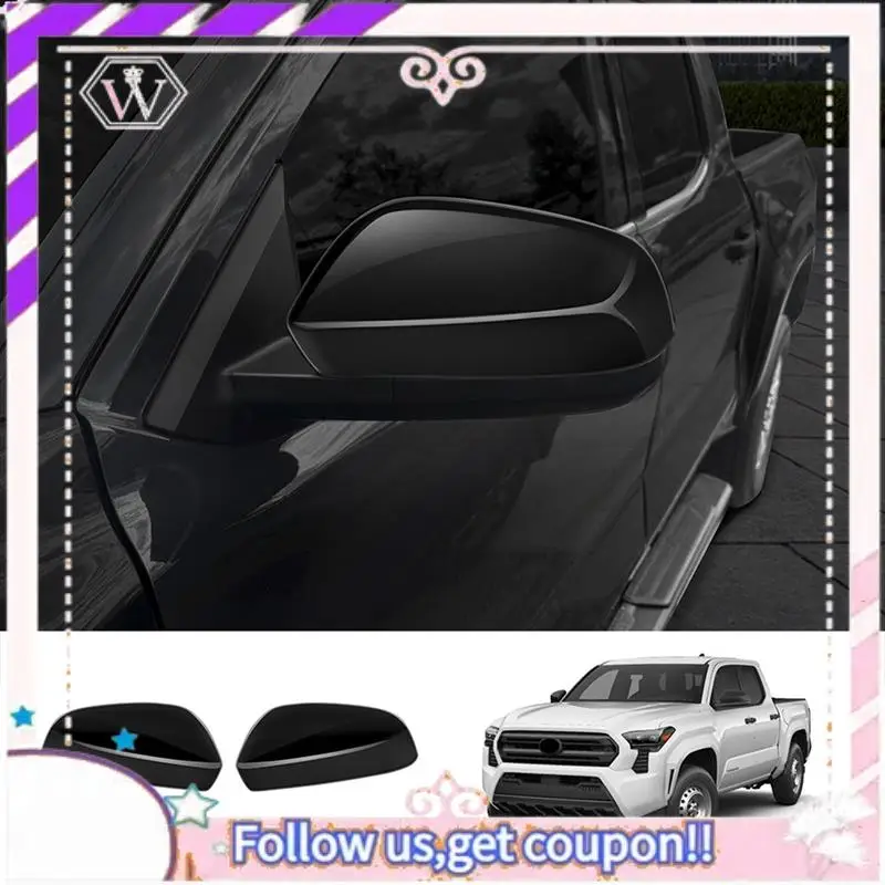 

Portable Car Side Rearview Mirror Cover Trim Frame For Toyota TACOMA 2024 Side Mirror Caps Car Exterior Parts Component Gloss Bl