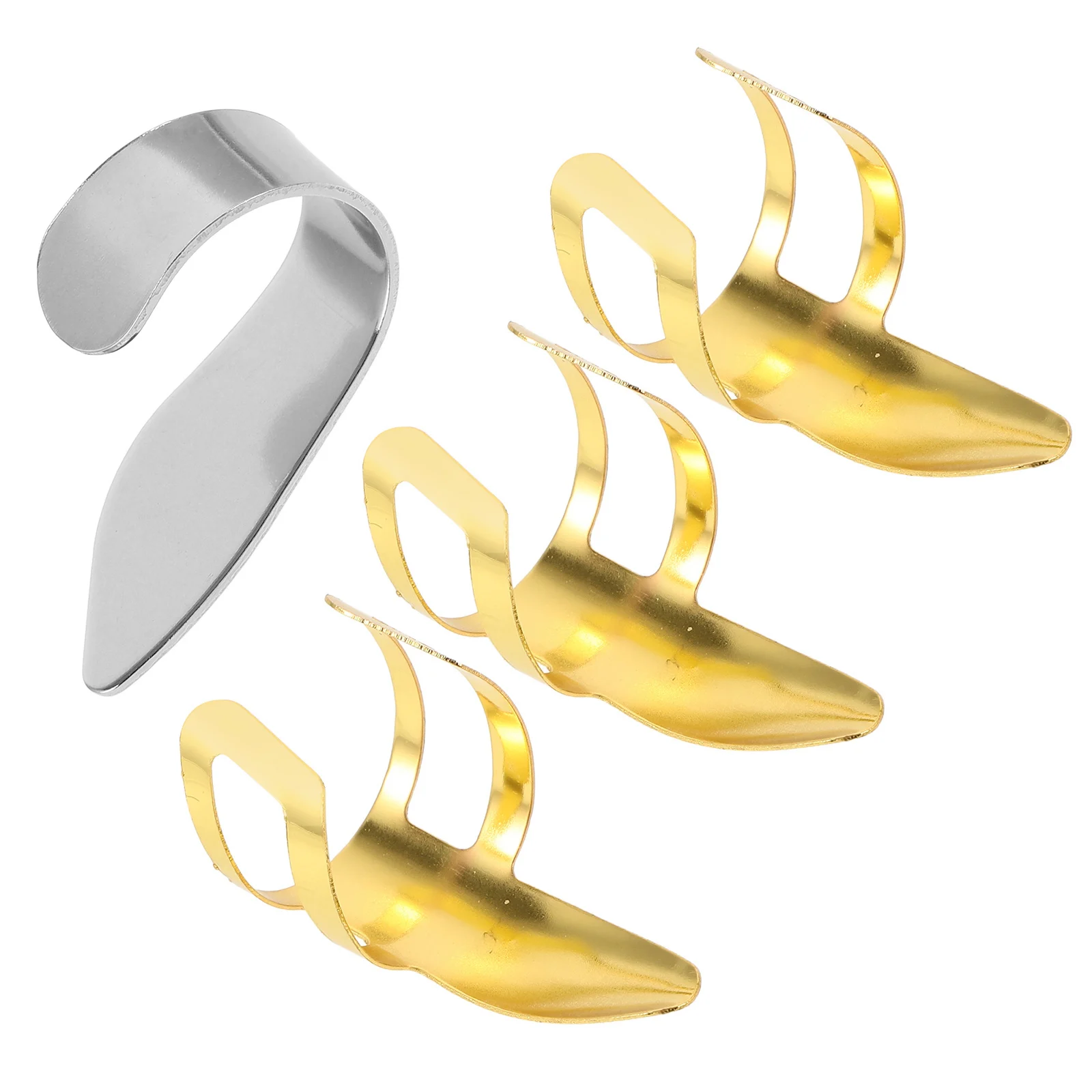 

1Set Durable Metal Finger Picks Adjustable Thumb Finger Plectrums Guitar Banjo Practice Accessories Thumb Pick