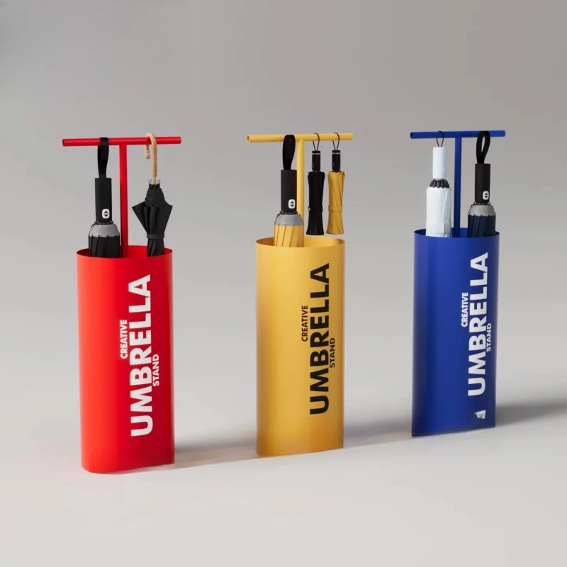 Coated Metal T-Bracket Umbrella Holder Household Storage Dopamine Type