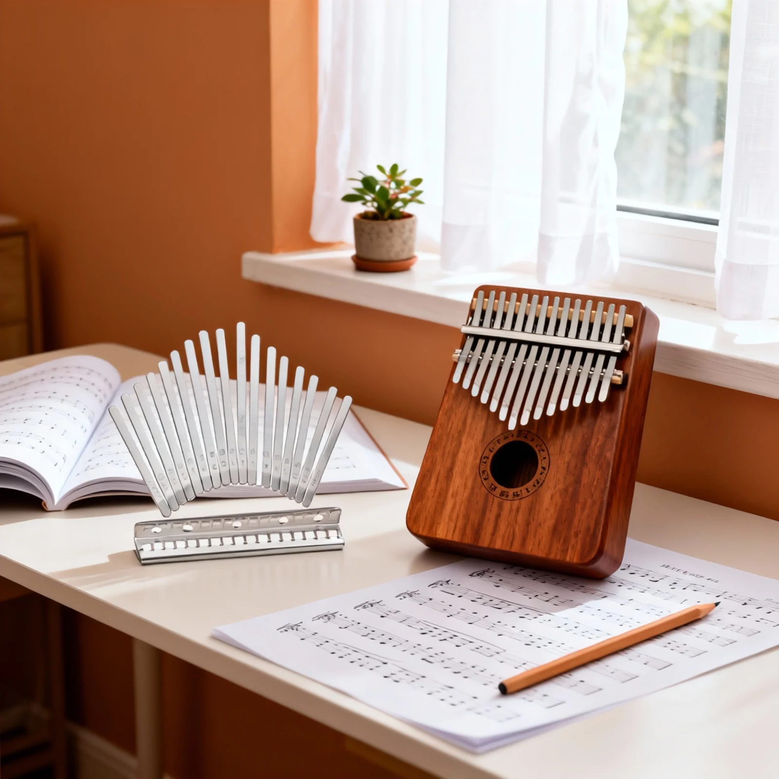 

1Set Kalimba Keys 17 Note Professional Replacement Thumb Piano Parts High-Quality Material Crisp Sound Bending Design for Smooth