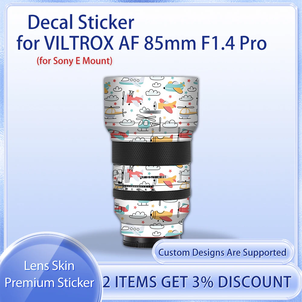 85f1.4 Decal Skin for Sony E Mount Protective Film for VILTROX AF 85mm F1.4 Pro Lens Skin Decal Cover Film Skin Wrap Covered