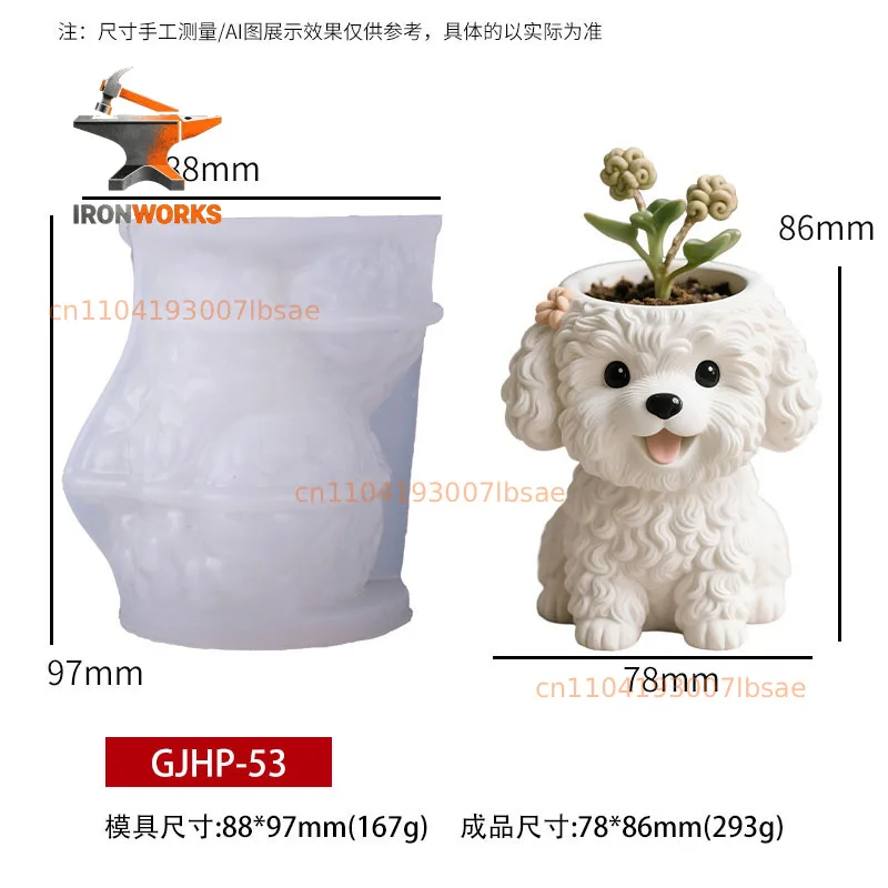 Reusable Craft Mold Cute Dog Planter Silicone Mold, Adorable Poodle Design for DIY Resin Crafts, Flower Pot, Unique Home Decor
