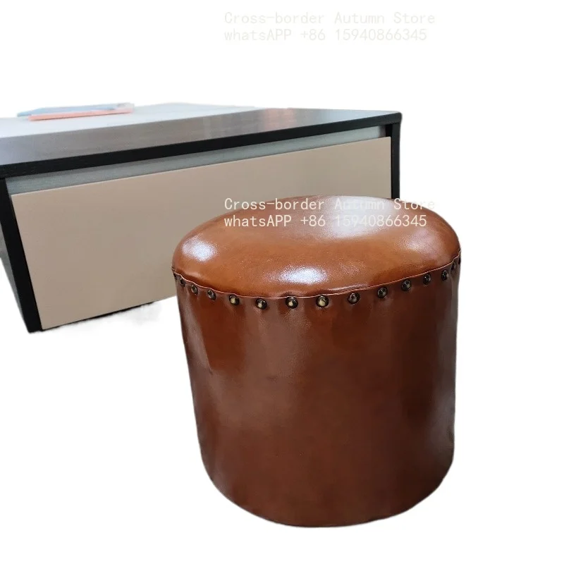 Simple bedroom round stool household pier American small bench Internet celebrity shoe changing low stool living room