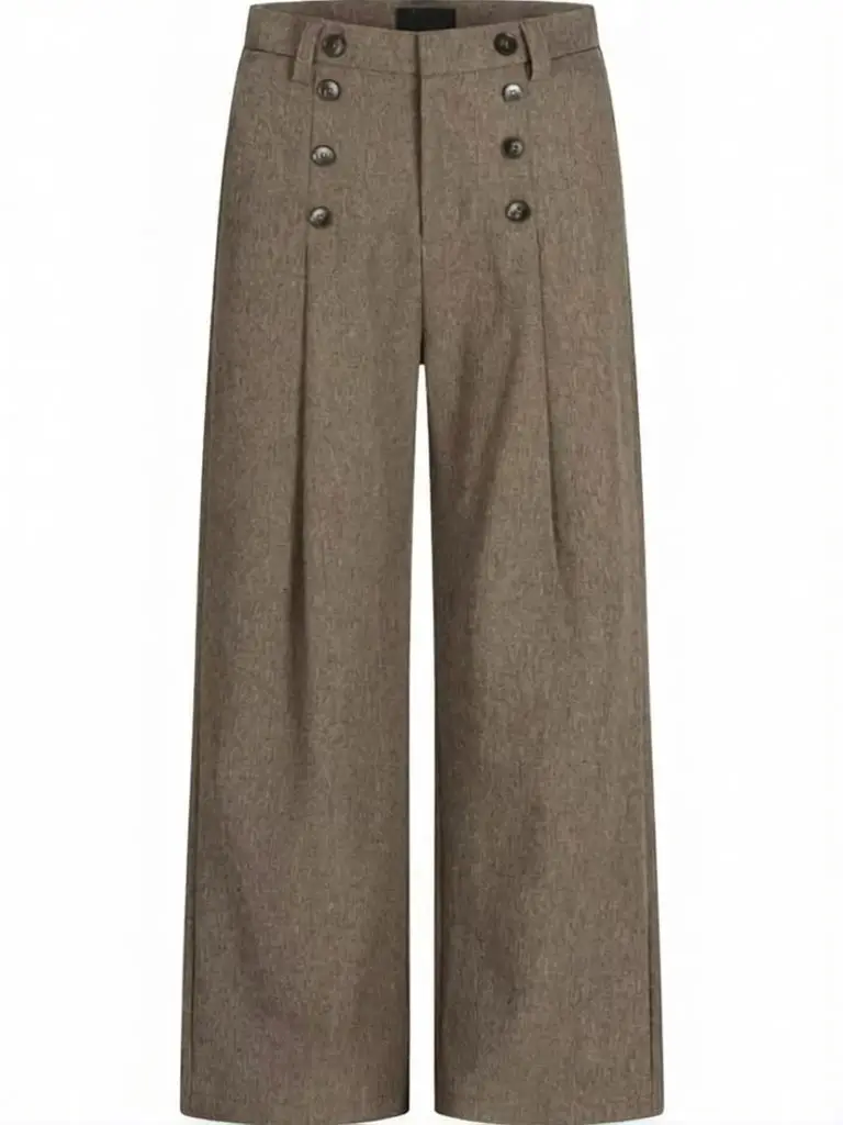 Old Money Dress Trousers Men Wide Pants  Brown Pleated A Line Drape Lazy Style Loose Oversize Pants Streetwear Work wear