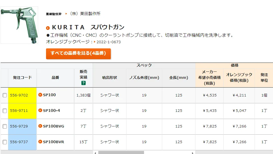 KURITA Dust Blower SP100 Is Used To Clean The Inside of The Machine Tool and Clean The Shower-like Nozzle SP200 Tools