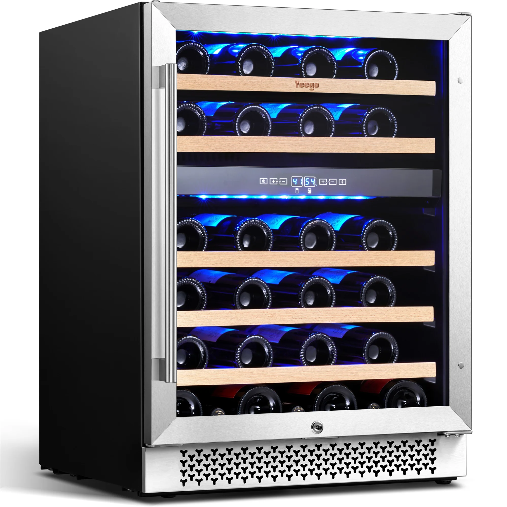 Yeego 145L Premium Wine Refrigerator – Elegant Cooler with Advanced Compressor Cooling & Premium Wood Shelving for 47 Bottles