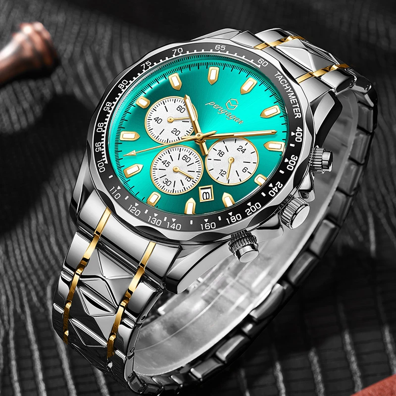 Luxury Men Quartz Watch Waterproof Date Week Luminous Wristwatch Stainless Steel Men\'s Watches Male Clock Sports Reloj 2024 New