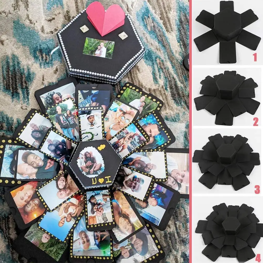 Überraschungs-Explosionsbox Love Memory Jubiläum Valentinstag Mädchen Liebesgeschenk DIY Fotoalbum Geburtstagsgeschenkbox