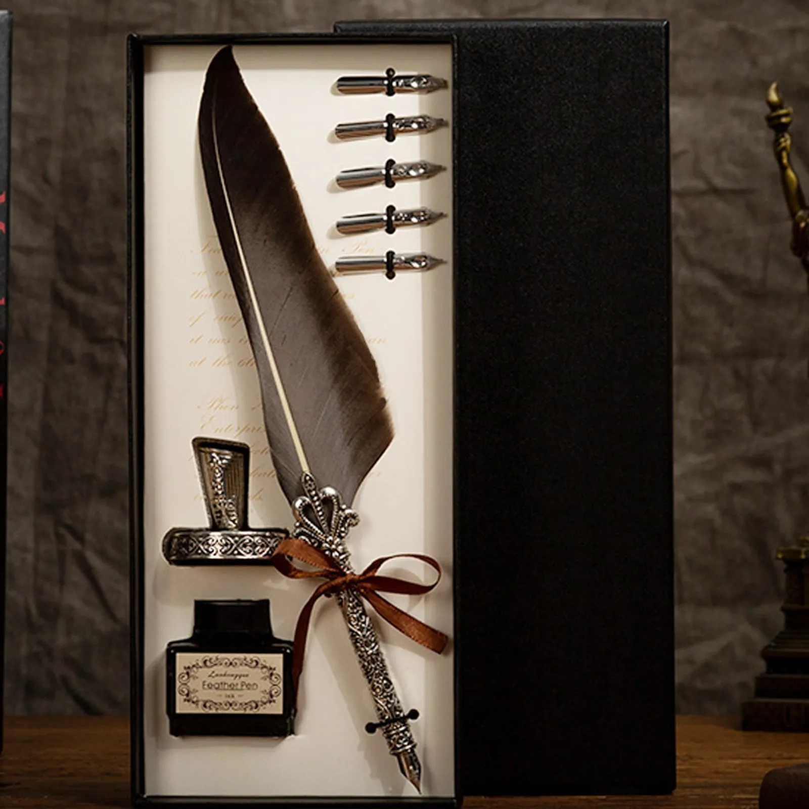 

Набор из 1 стального пера-киля с тонким наконечником, легкое, высококачественное, для каллиграфии, делового письма, подписи, подарок