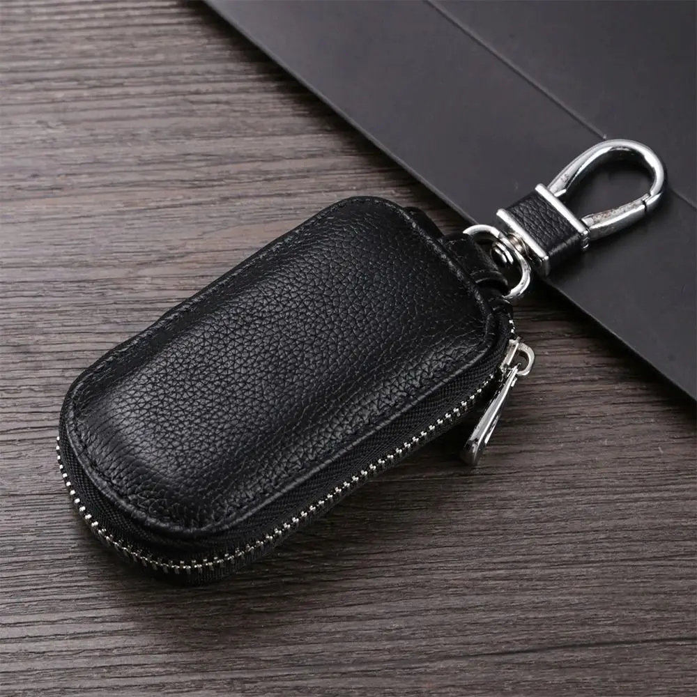 Car Key Bag Leather Universal Car Key Bag Zipper Leather Car Key Bag Key Holder Wallet Keychain Leather Keychain 