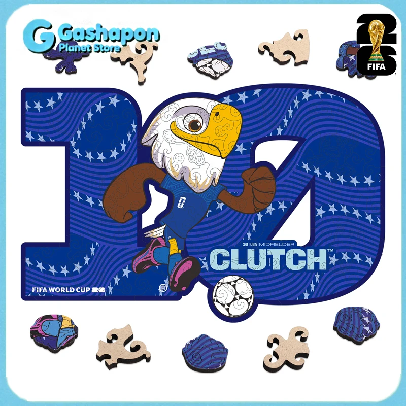 

USA Clutch Mascot 10 Jersey 2026 FIFA World Cup Wooden Puzzle 3D Poster Soccer Fan Collectible Toy Family Game Brain Teaser