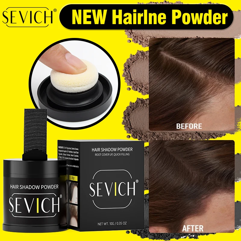 SEVICH New Hairline Powder 10g Waterproof Black Root Cover Up Natural Instant Hairline Shadow Powder Hair Concealer Coverage