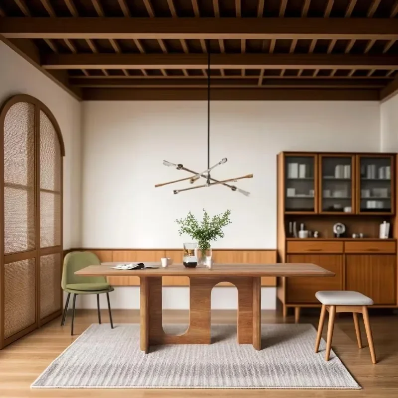 Wooden Dining Table Mid Century Modern Dinning High Restaurants Tables Wood Traditional Luxury Set Center Coffee Furniture Home