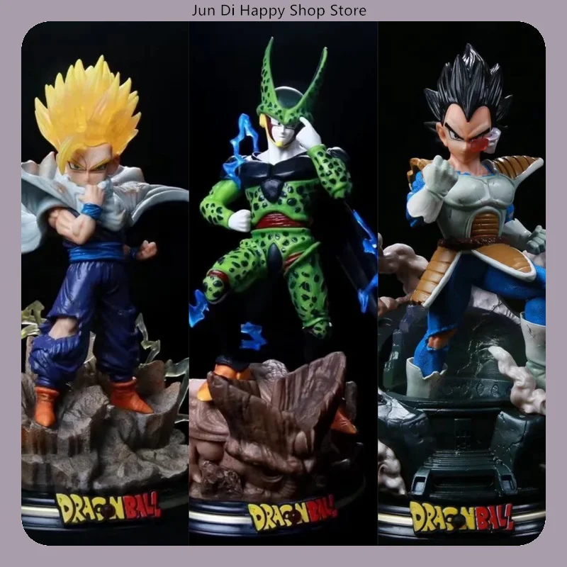 

Dragon Ball Gohan Cell Vegeta Three Standing Pose Figures Anime Figure Model Statue Collection Desktop Decoration