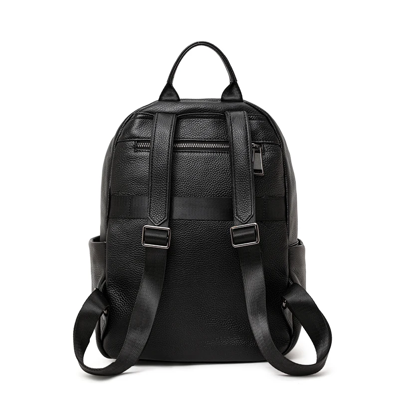 Aidrani Cowhide Leather Women Backpack Anti‑theft Hidden Pocket Large Capacity Rucksack for Daily Commute Short Travel Office
