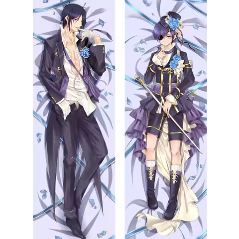 Anime Decorating Pillow Case Black Butler Ciel Phantomhive Dakimakura Double Side Print Hugging Body Cushion Cover Otaku Waifu