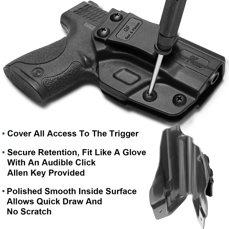 IWB 홀스터 핏: Sig Sauer P365 및 P365 SAS 및 P365 마이크로 피스톨, 허리 밴드 내부 캐리 폴리머 오른손 전술 총 가방