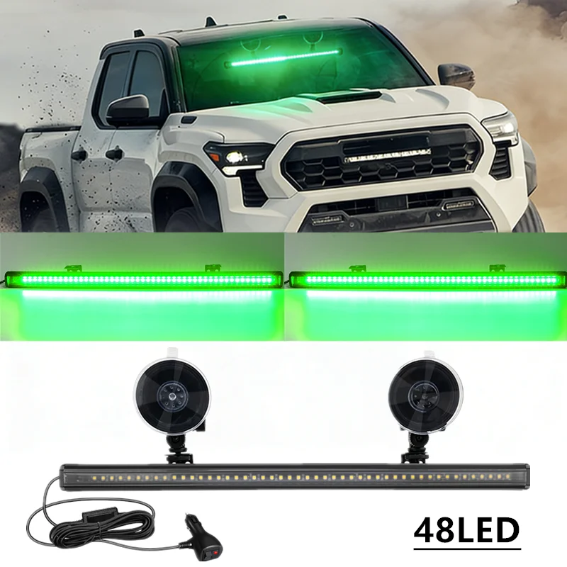 

48LED Car Strobe Warning Light for Front Windshield Traffic Signal Emergency Light Car Roof multifunction warning Lamp 12-24V
