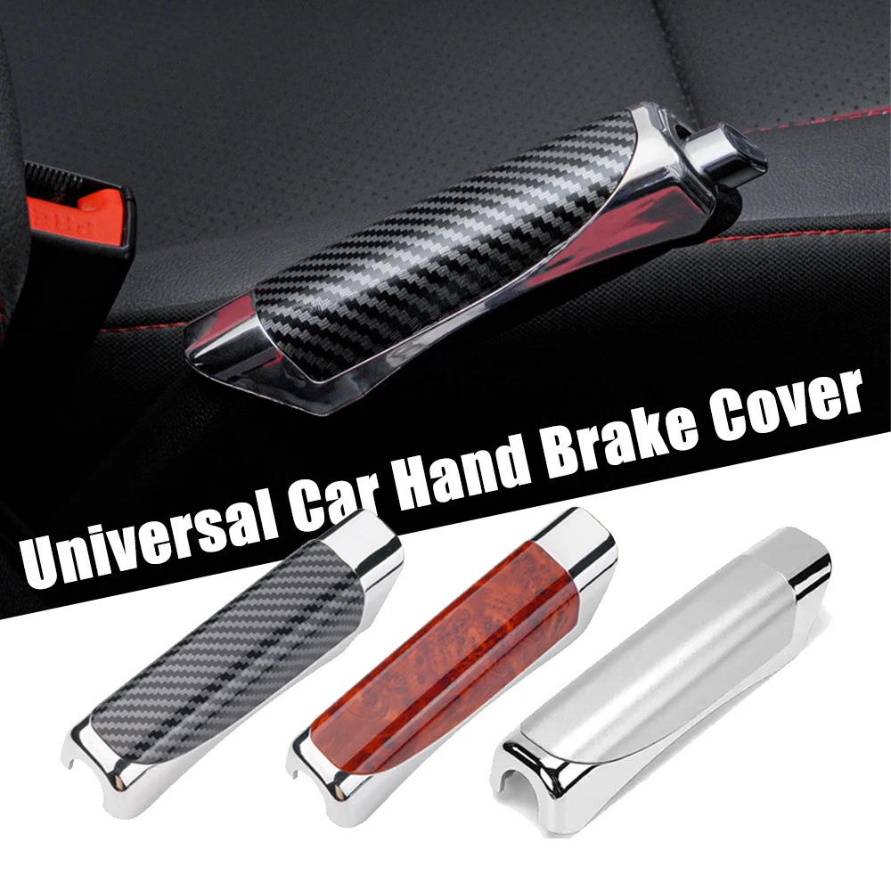 Universal Autos Hand Bremse Abdeckung Carbon Faser Holz Farbe Handbremse Schutz Fall Getriebe Shift Schutz Dekoration Innen Zubehör