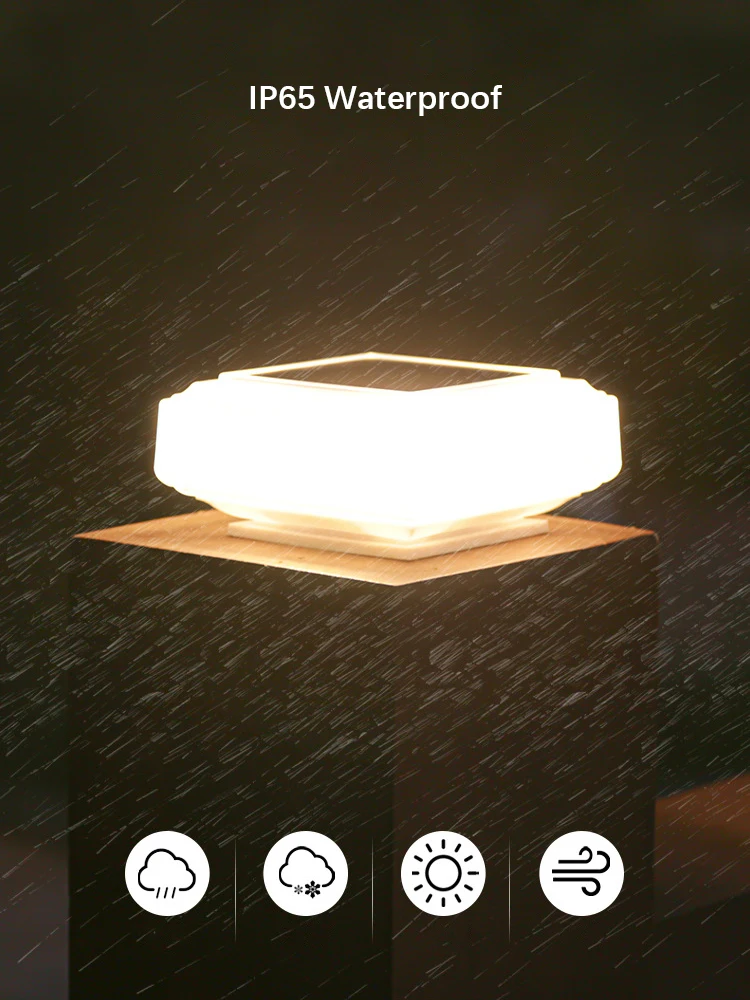 F5 Outdoor 30Led Solar Pillar Light Post Caps Lights Fence Post Solar Lamp for Garden Wooden Posts Lawn Camping Summer Decor
