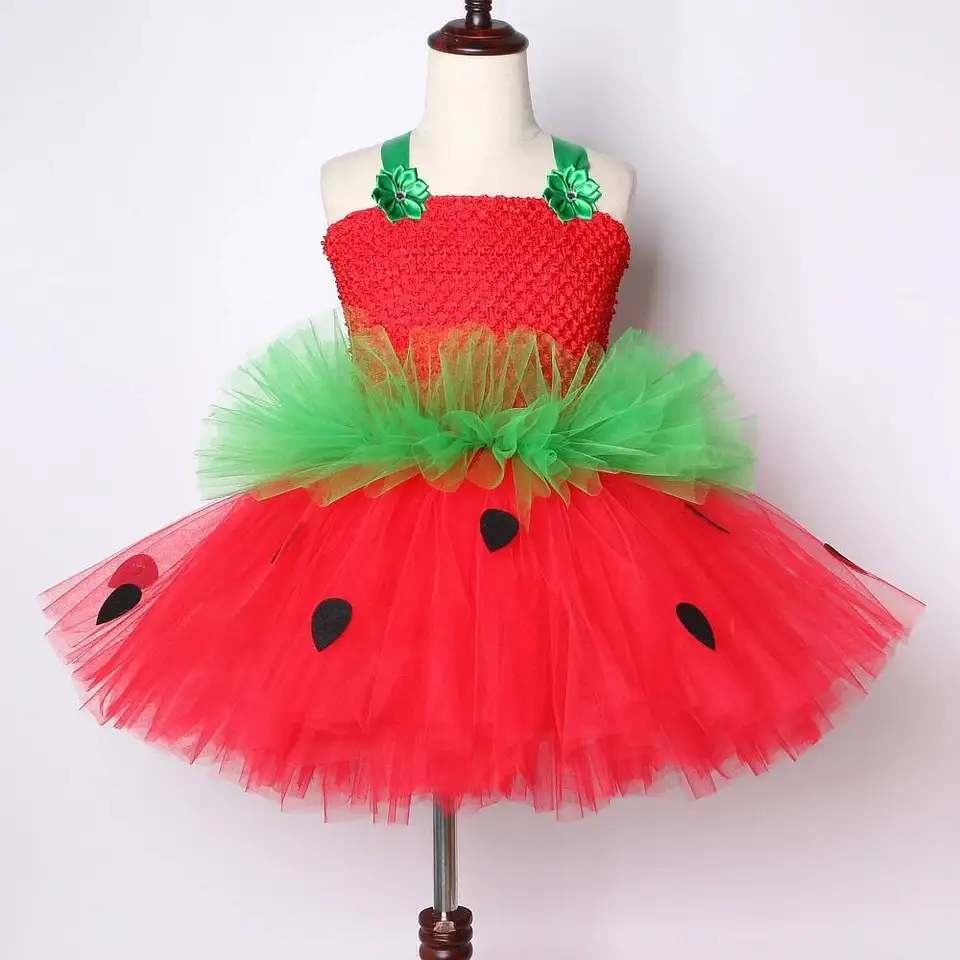 Red Green Strawberry Dresses for Girls Princess Tutu Dress with Flowers Headband Toddler Kids Girl Costume for Birthday Party - AliExpress 1501 Red Green Strawberry Dresses for Girls Princess Tutu Dress with Flowers Headband Toddler Kids Girl Costume for Birthday Party - AliExpress 1501