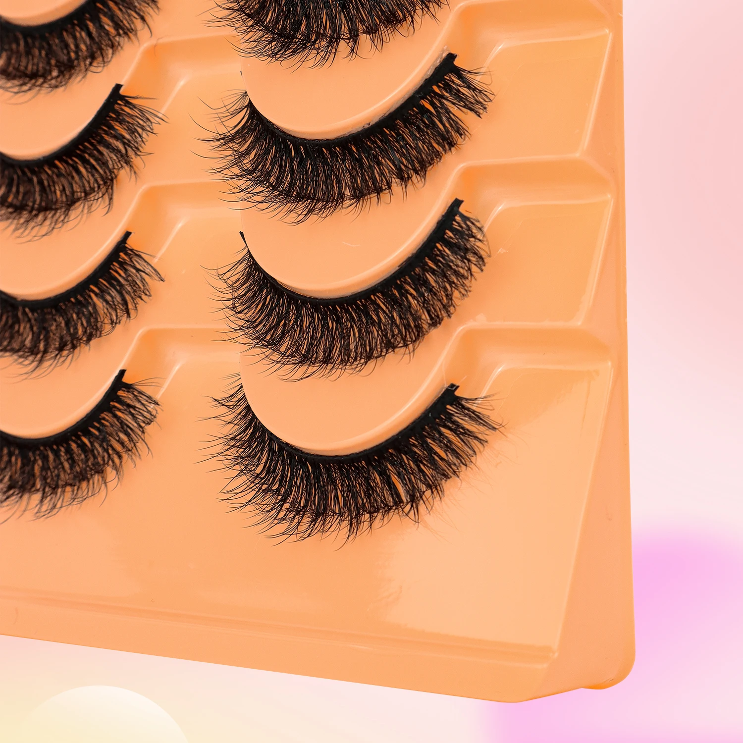 Pluizige valse wimpers 10 paar Russische strip nepwimper Natuurlijke wimperstrips Wimpers Pack D Krul Korte wimpers Natuurlijke uitstraling