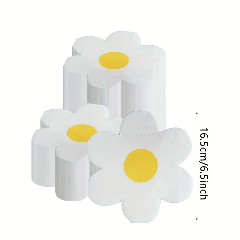 20/40/100pcs Daisy Theme Napkins Flower Restaurant Disposable Paper Napkins Birthday Baby Shower Wedding Party Decoration - view 3