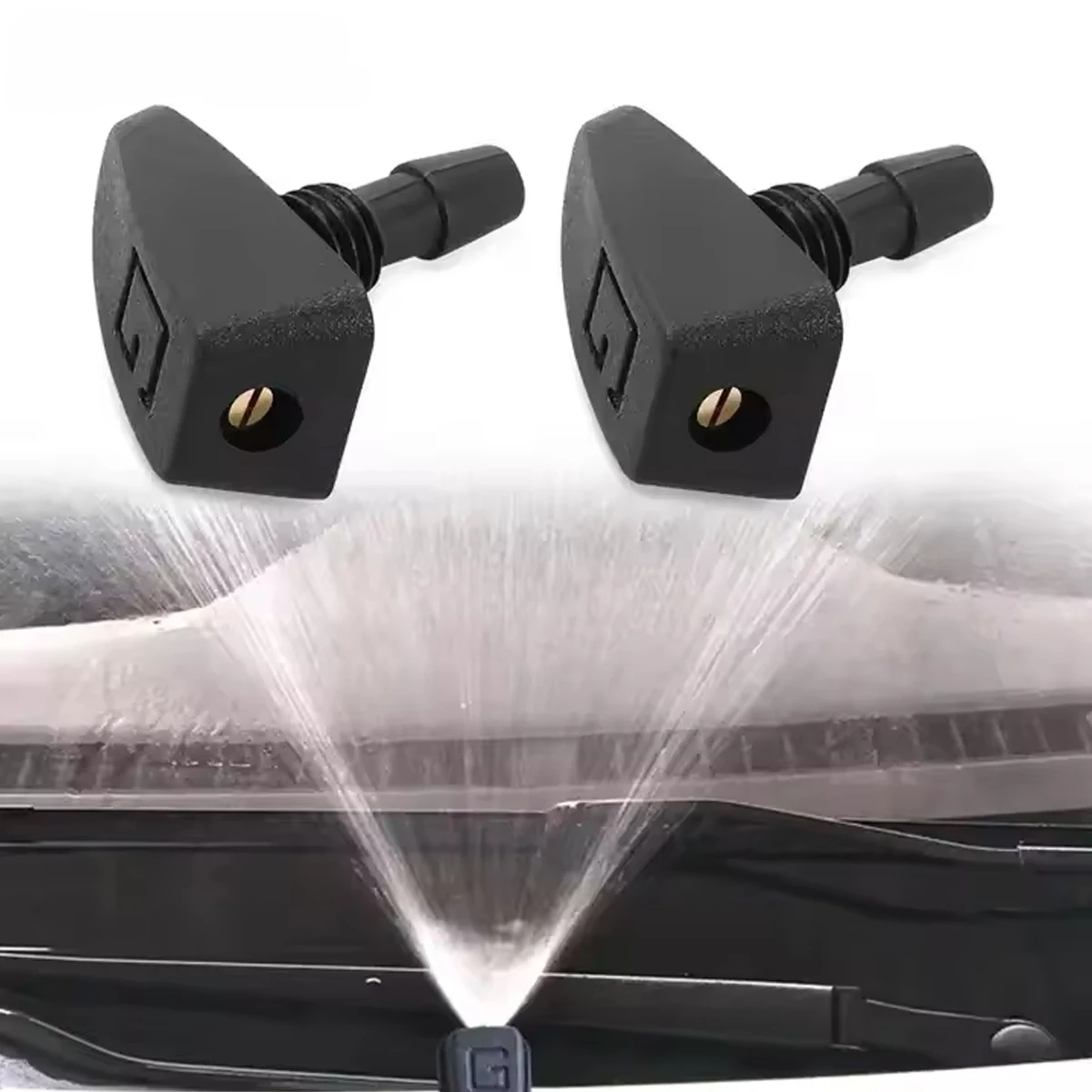 

2PCS Universal Front Windshield Wiper Nozzle Jet Sprayer Kits Sprinkler Water Fan Spout Cover Washer Outlet Adjustment
